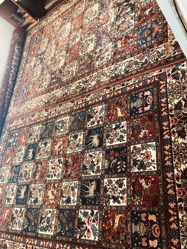Almost A pair of Antique Excellent hand knotted, pictorial all wool rugs From IR gallery