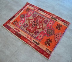 2×4 Rug Runner Kurdish Rug Hand Made Low Pile fragment Rug Actual 2.10×3.6 ft