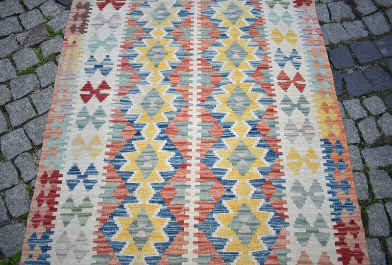 Afghan Rug 43'' x 64'' Tribal Flat Woven Rug Muted Dye Rug Home Decor Wool Rug gallery