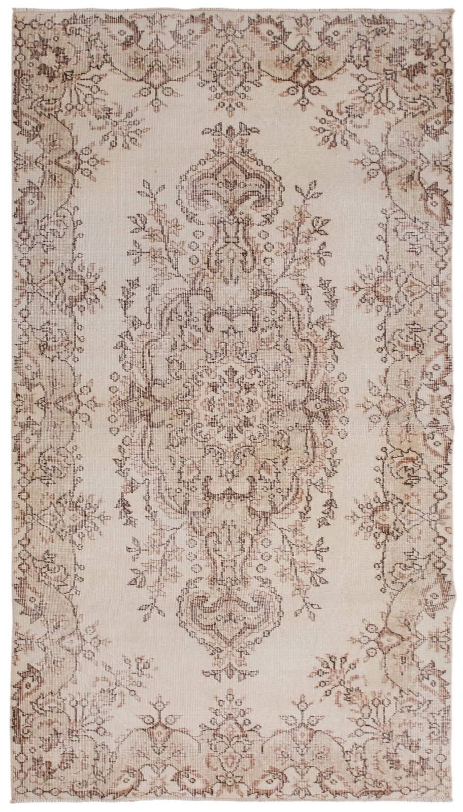 Vintage Turkish Oushak Rug 3.7 x 5.8 ft | 120 x 218 cm, Handmade Wool Rug gallery