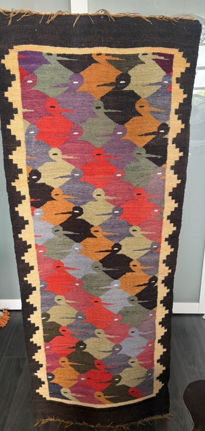 Vintage Turkish Kilim, Floor Wool Rugs, Handmade Carpet Wallhanging 22.5”x58” gallery