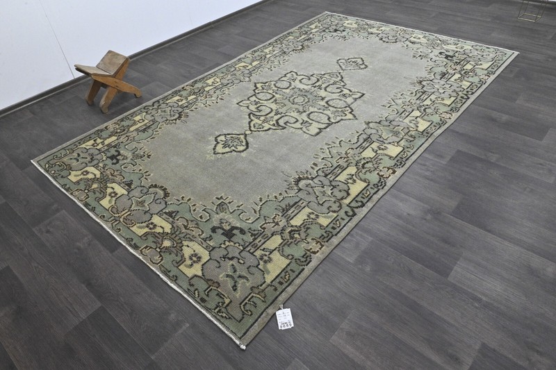 Oushak Turkish Vintage Rug 6x10 Kilim Rug Anatolian Handmade Boho Decor GRAY gallery