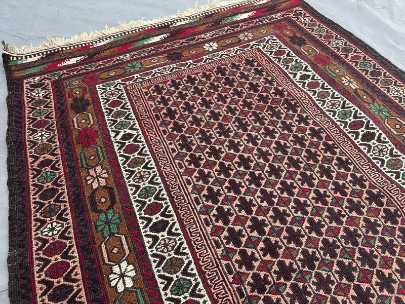 3'9x6'1 ft Afghan Sumak Kilim Rug Hand Woven Wool Tribal Oriental kitchen Rug gallery