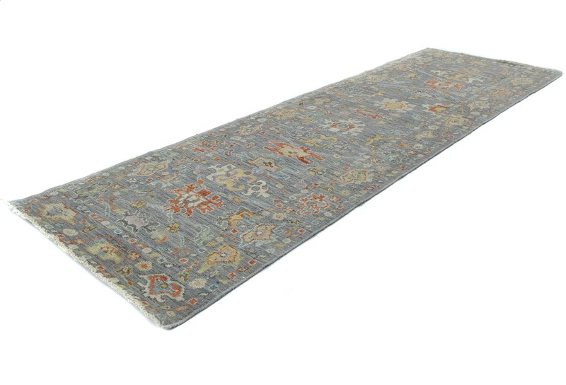Pakistan Handmade Oushak Oriental Runner Rug Muted Floral Hallway Carpet 3X10 ft gallery