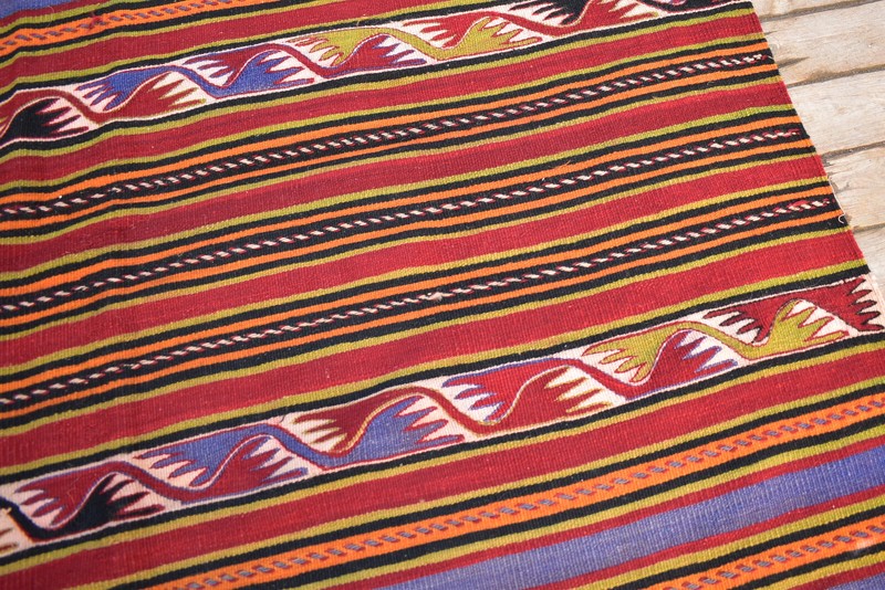 Turkish Kilim Rug 5'x12' Handwoven Sivas Vintage Natural Wool Kilim 153x370cm gallery