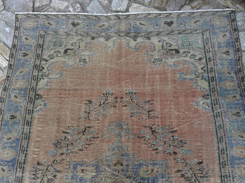 Large Hand-Knotted Oushak Rug 6x9 Orange Wool Traditional Carpet Low Pile Rug gallery
