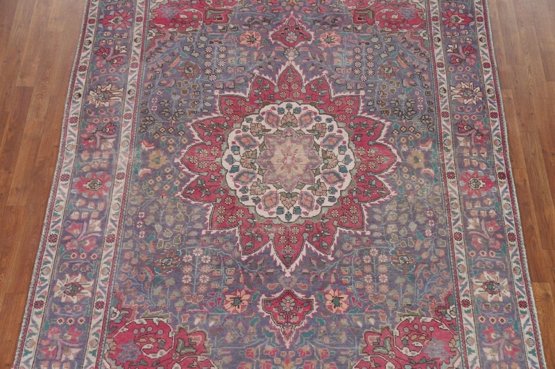 Vintage Traditional Floral Living Room Handmade Wool Rug 7x10 gallery
