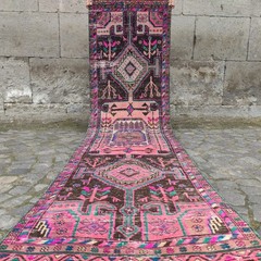 3×11 Full Persian Patterned runner rug 2.95 x 11.15 ft Vintage 90 x 340 cm