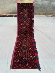 1’6 x 6’5 ft Vintage Turkmen Jalar Wall Hanging Area Rug Hand Knotted Wool Rug