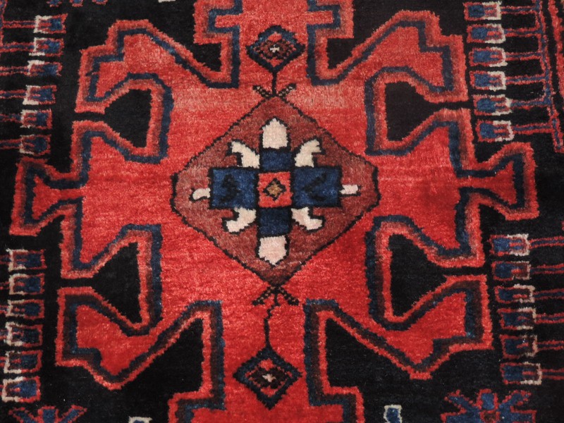 4x10ft. Handmade Vintage Sarab Black Wool Runner gallery