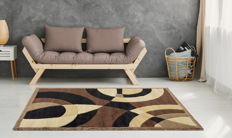 MAJESTIC RUG 2*3 : F603A D.BROWN / BLACK gallery