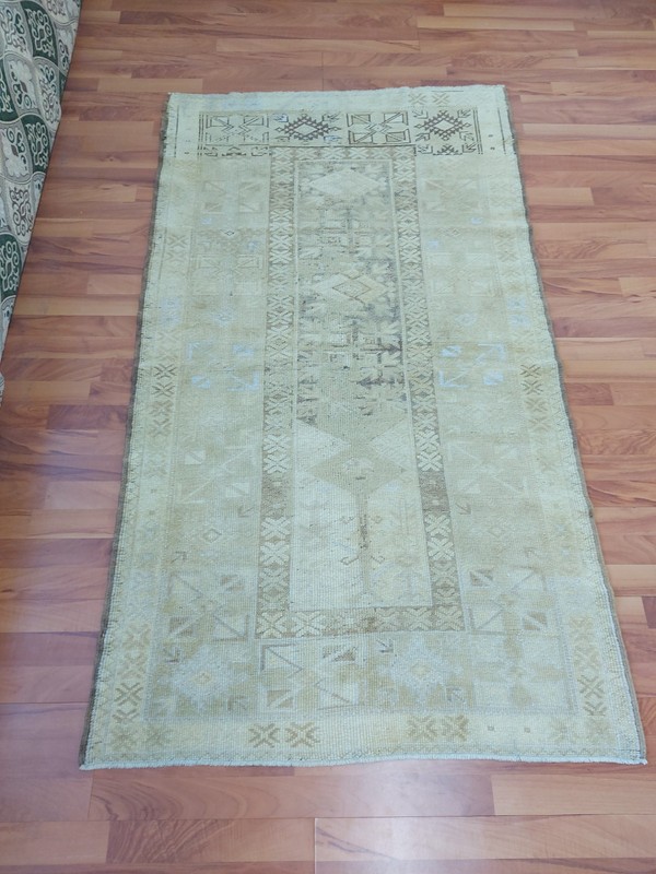 Antique 4x6 Antique Rug Oriental Beige Rug Turkish Pale Wool Rug Free Ship Rug gallery