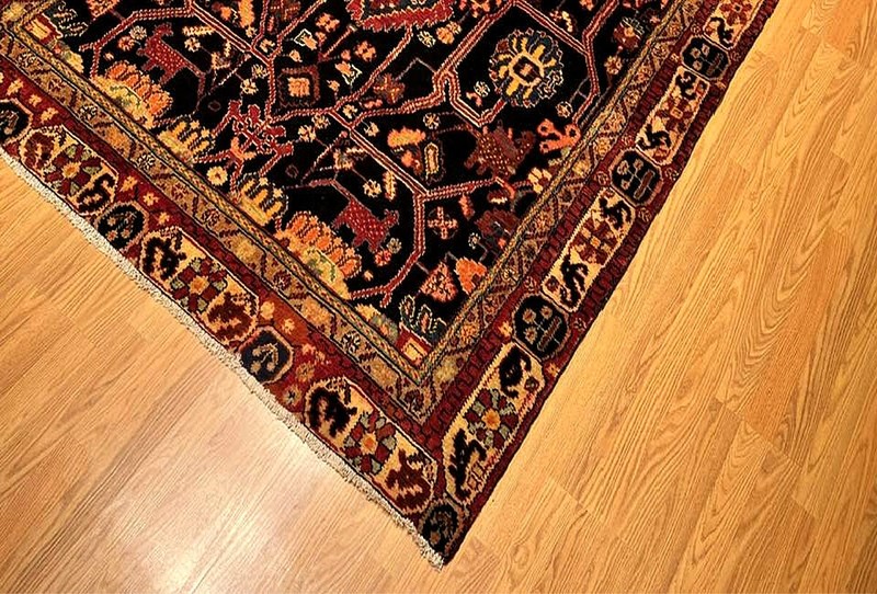 5x9.2 Hand Knotted Vintage One Of A kind Village Made Natural Wool Pictorial Rug gallery
