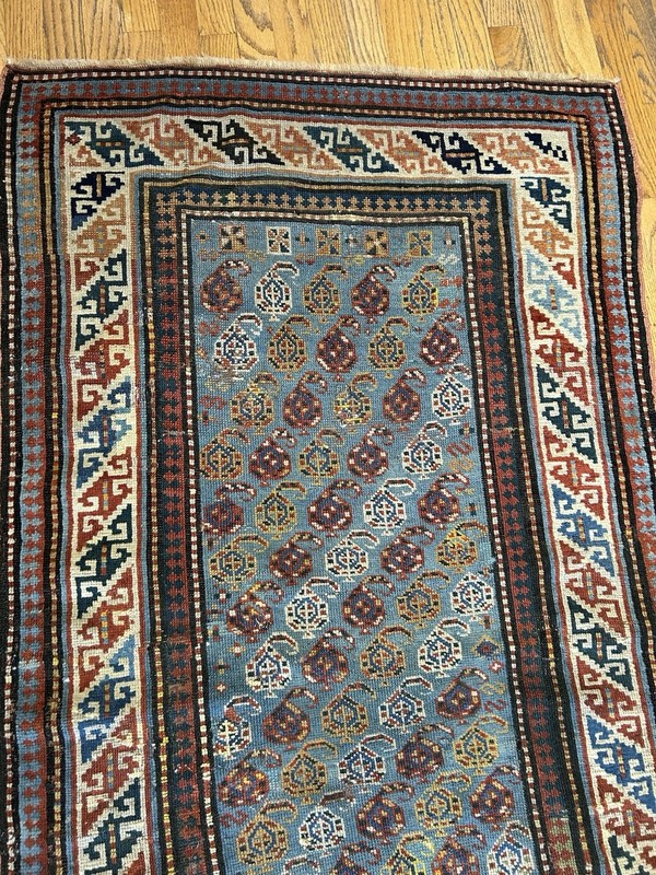 Antique Caucasian C.1900 Museum quality Chi Chi KUBA with rare paisley design6x3 gallery