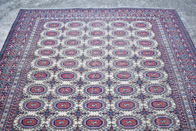 Vintage Turkish Kayseri Rug 80'' x 115'' Anatolian Large Bunyan Rug 204 x 292 cm gallery