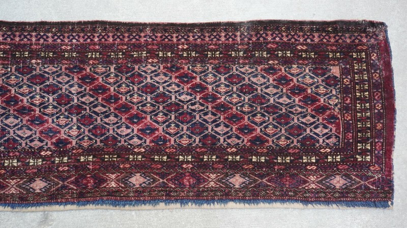 1' x 4' Antique Turkmen Torba Yomud Tribal Hand Knotted Wool Textile Rug gallery