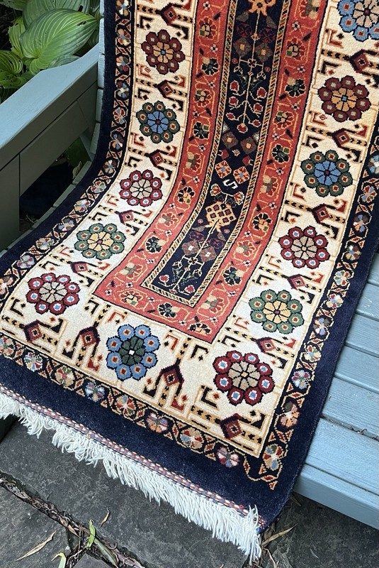 Original Handmade Gashgai Wool Rug Runner 157 x 62 cm Natural Dye Tribal Rug gallery