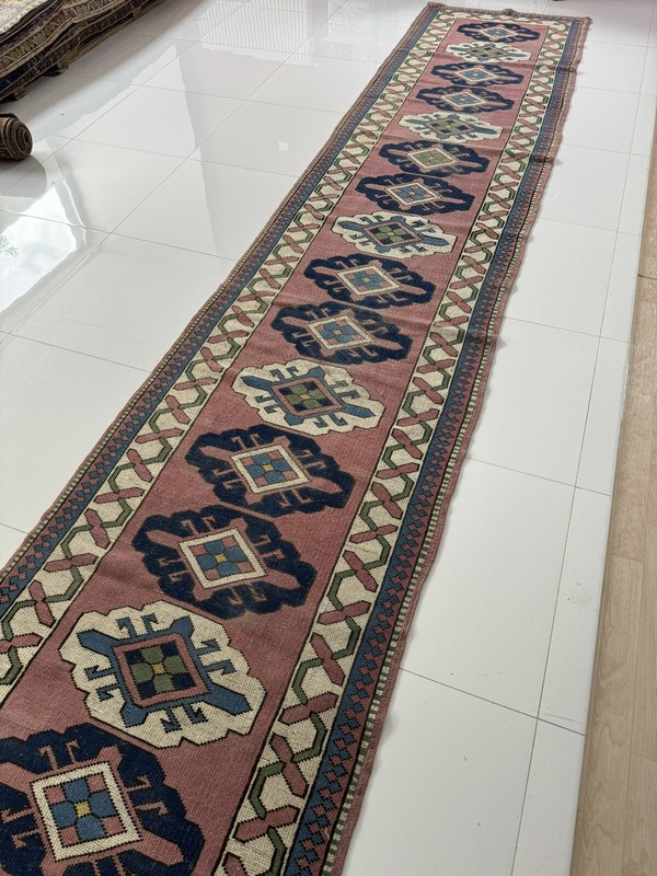 Vintage Hand Knotted Wool Turkish Runner, 3x15 ft Oriental Oushak Rug gallery