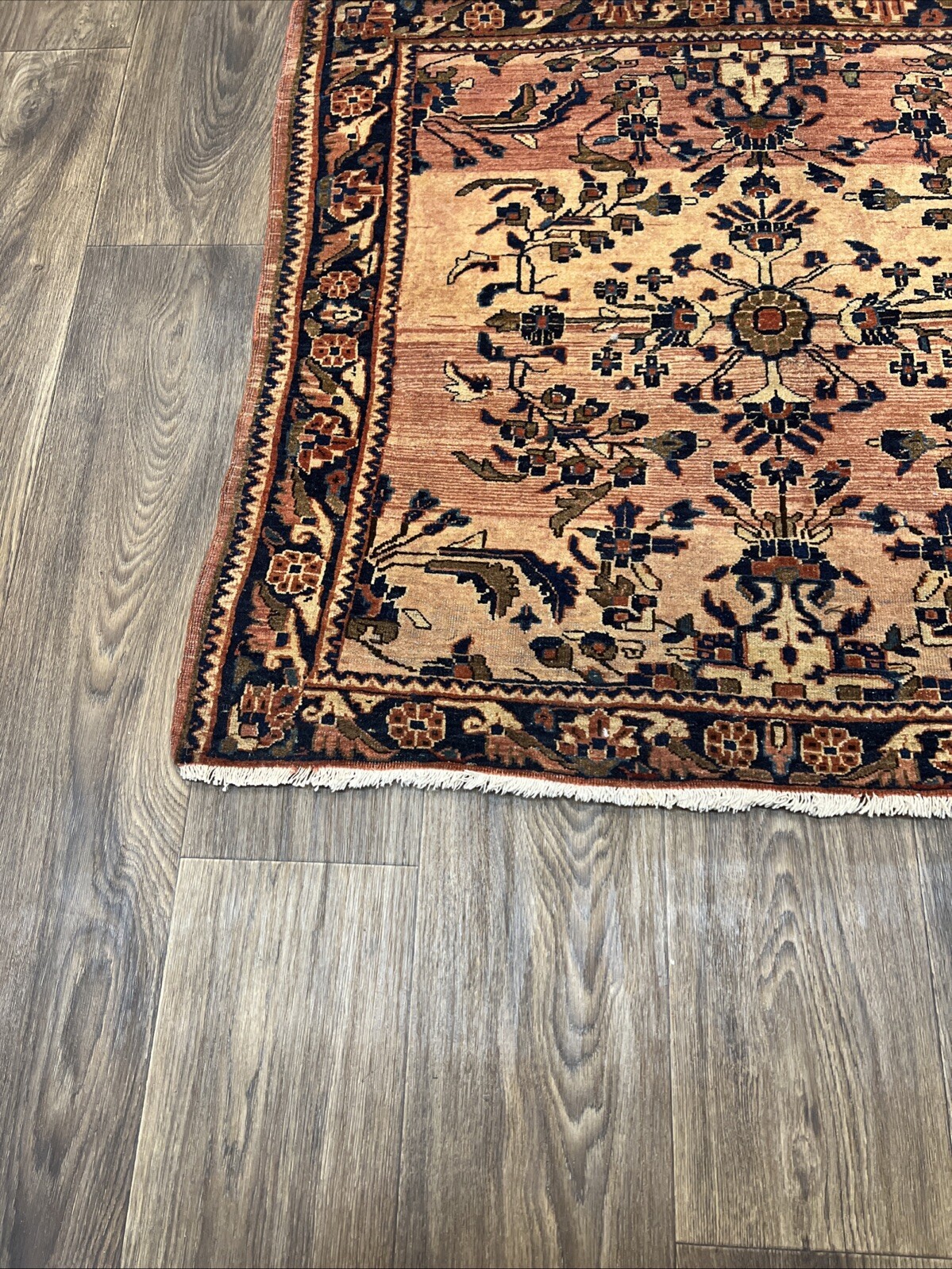 Antique Sarouk Floral Hand Knotted Exquisite Rug 3 x 3 ft size New gallery