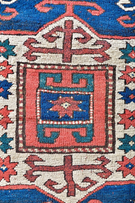 WORLD CLASS ANTIQUE INSCRIBED DATED CAUCASIAN ARMENIAN SEVAN KAZAK CARPET RUG gallery