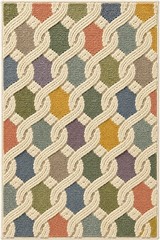 Modern area rug 5×8 colorful abstract carpet high low pile for living room 6×9