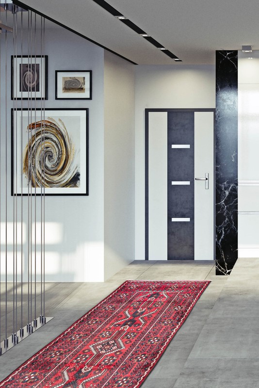 Vintage Hand-knotted Runner Rug 3'1" x 12'8" Traditional Oriental Wool Carpet gallery