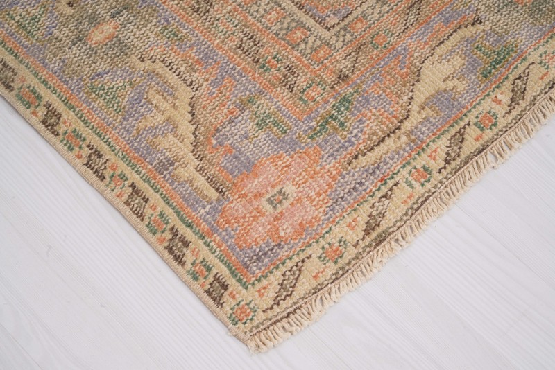 Turkish Vintage Rug 6x9 ft Area Rug Oversize Oushak Rug Handmade Natural Rug 471 gallery