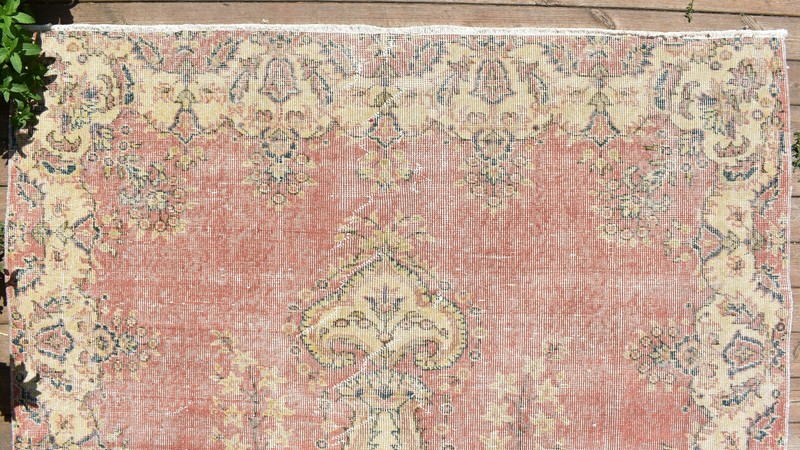Turkish Rug 62''x99'' Oushak Light Muted Color 5x8 Vintage Rug Carpet 159x252cm gallery
