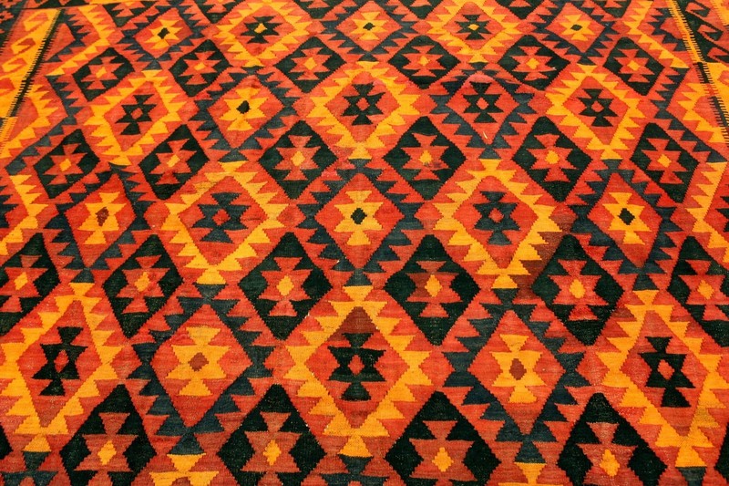 8X13 MAGNIFICENT MINT HAND KNOTTED VEGETABLE DYE DOUBLE SIDED SHIRAZI KILIM RUG gallery