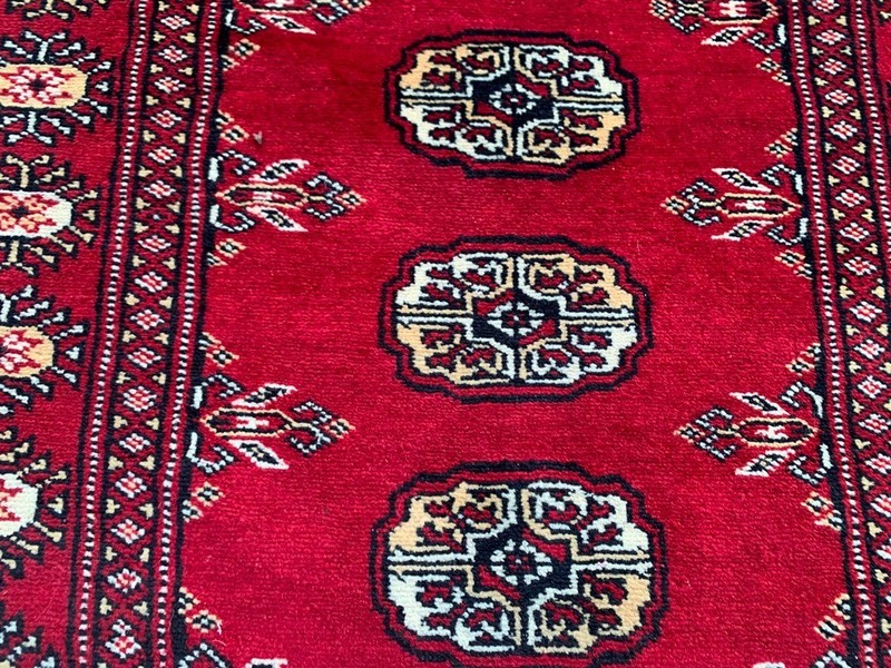 Vintage Afghan Hand-Knotted: Bokhara Wool Area Rug, Traditional Carpet (3x4 ft.) gallery