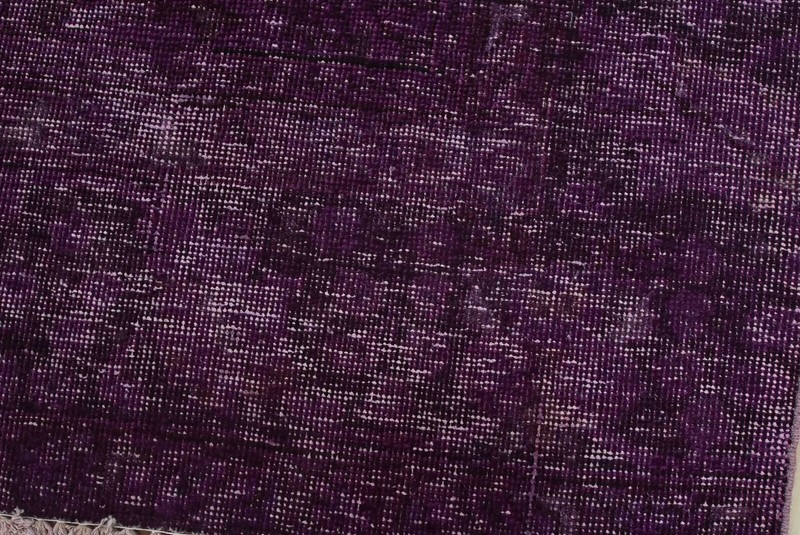 Vintage Overdyed 7’10” x 10’9” Purple Distressed Wool Hand-Knotted Oriental Rug gallery