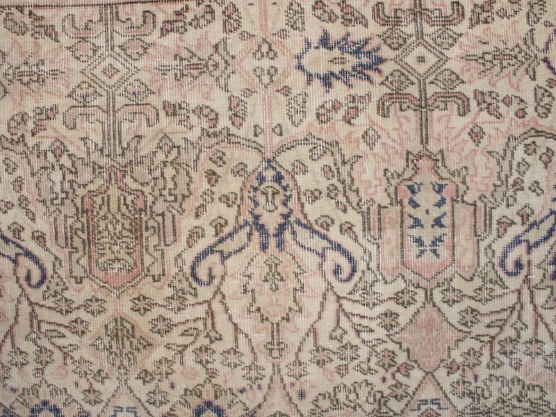 3x10 Brown Runner Rug, Handmade Turkish Rug, Vintage Floral Muted, 3.0x9.6 Ft gallery