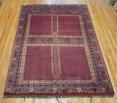 Afghan Turkmen Ensi Design Hand Knotted Wool Oriental Rug 6’10” x 9’10”