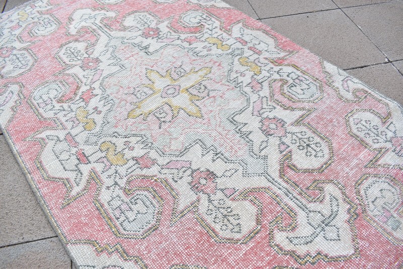 Oushak Area Rug 3'7'' x 6'6'' ft Vintage Turkish Sweet Colors Bohemian Area Rug gallery