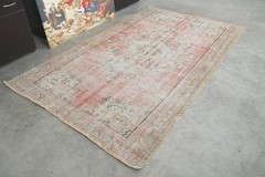 turkish rug 5×9 ft neutral vintage oriental area carpet muted soft oushak rug,32