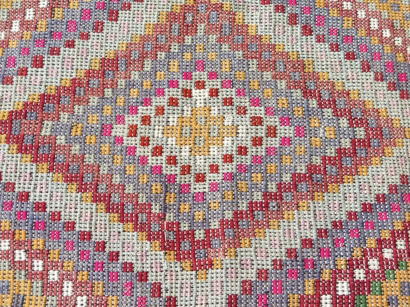 Wool Rugs, Vintage Rug, Area Rug, Turkish Kilim Embroidery Rug 6,08ft X 11,75ft gallery