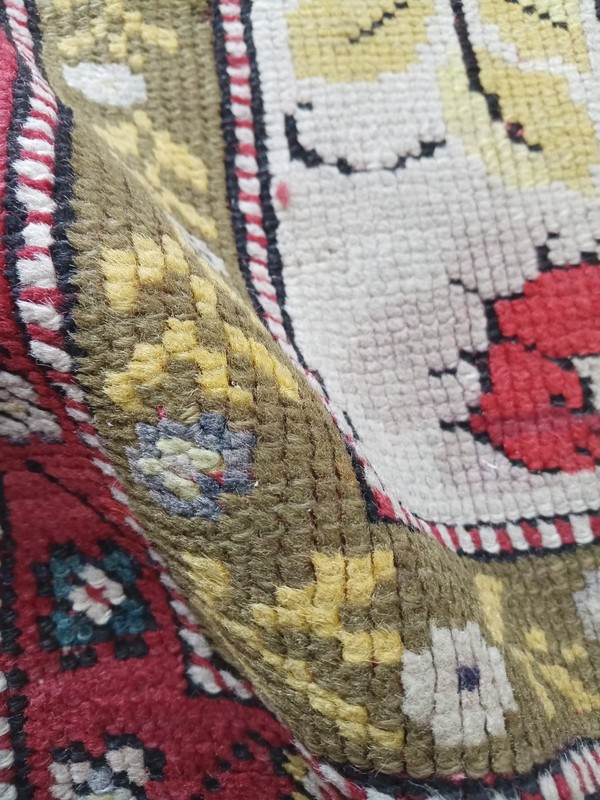 Antique Deformed Old Roses Rug Handmade rare prayer Rug Art Deco Wool Oriental R gallery