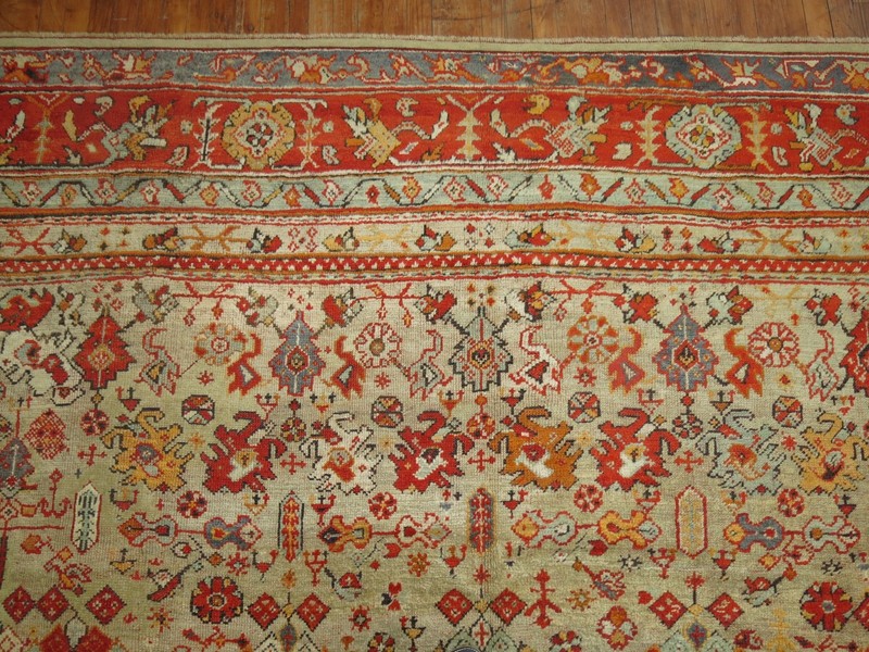 Antique Turkish Angora Oushak Ushak Rug 10'1''x11'1'' gallery