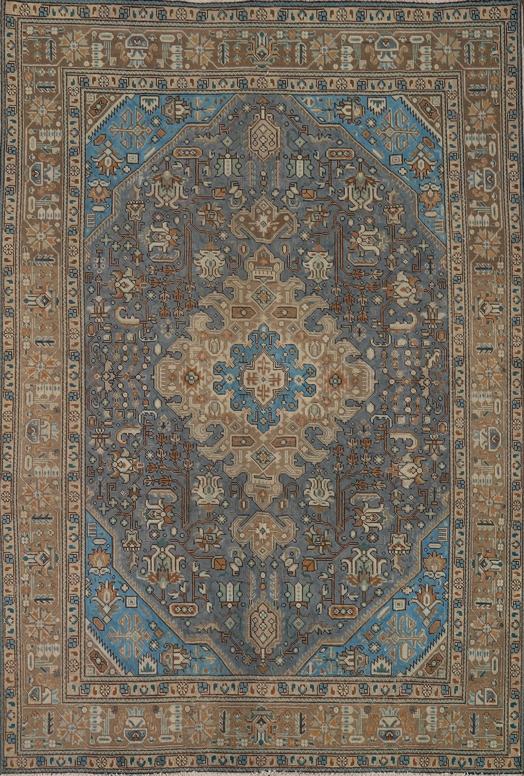 Blue Over-Dyed Traditional Area Rug 6x9 Wool Hand-knotted Living Room Carpet gallery
