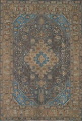 Blue Over-Dyed Traditional Area Rug 6×9 Wool Hand-knotted Living Room Carpet