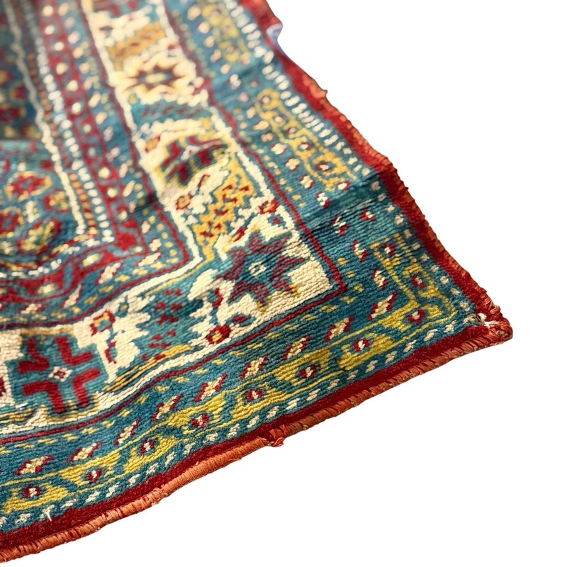 Antique 1930s Chenille Rug Medallion Velvet Carpet 4x6 Moody Maximalist gallery