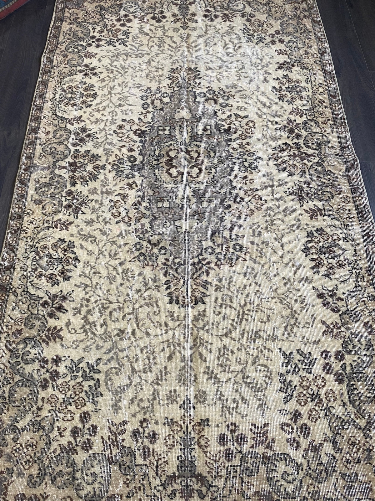 4.5x8.5 Large Vintage Brown Turkish Anatolian Rug gallery