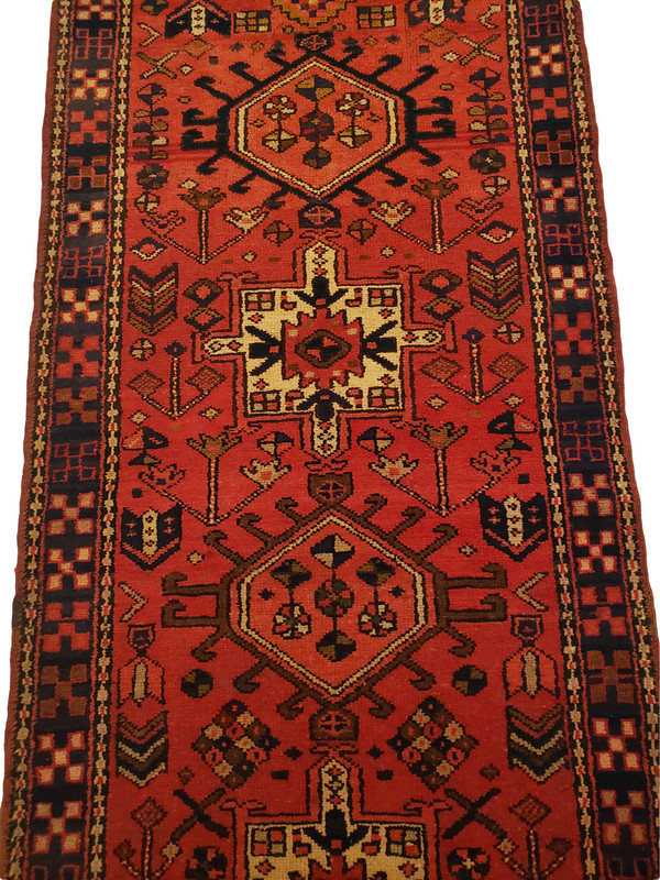Lively Karajeh Red Runner with Multi-Medallion - 3'2" x 10'9" gallery