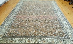 Authentic Ca1900-1939s Antique Natural Dyes Turkish Wool Pile Hereke Rug 7x10ft