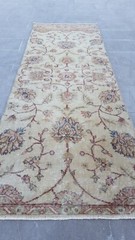 2.5×7 ft Vintage Turkish Runner Rug Wool Anatolian Handmade Hallway Oushak