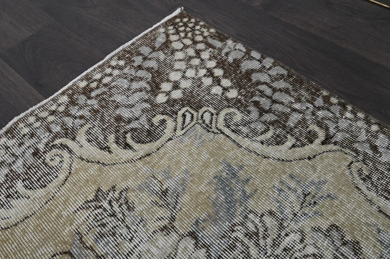 Oushak Turkish Vintage Rug 7x10 Kilim Rug Anatolian Handmade Boho Decor GRAY gallery