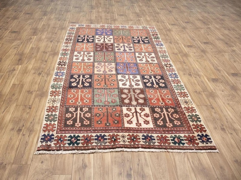 Semi-Antique Distressed Floral Multicolored Oriental Rug Entryway Carpet 5x9 Ft gallery