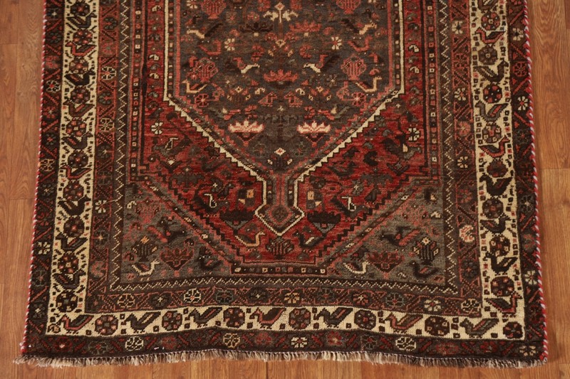 Vintage Geometric Traditional Red/ Ivory Area Rug 4'x6' Wool Handmade Carpet gallery