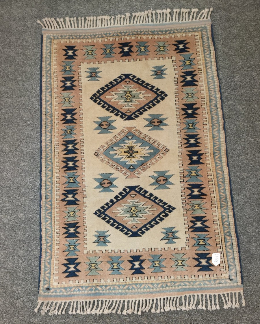 Genuine Hand knotted Turkish Kula Rug NEW old stock 6ft 6 x 4ft 4/ 120x 200cm gallery