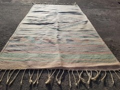 Distressed Vintage Traditional Handmade Mexican Wool Multicolor Kilim 4.5×2.5 ft